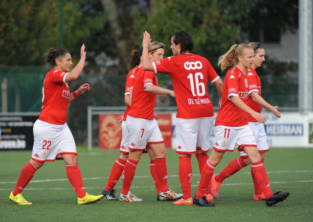 Sara Yüceil scoorde zopas het tweede doelpunt voor Standard dat zo opnieuw aanknoopt met de overwinning! Foto - Dirk Vuylsteke