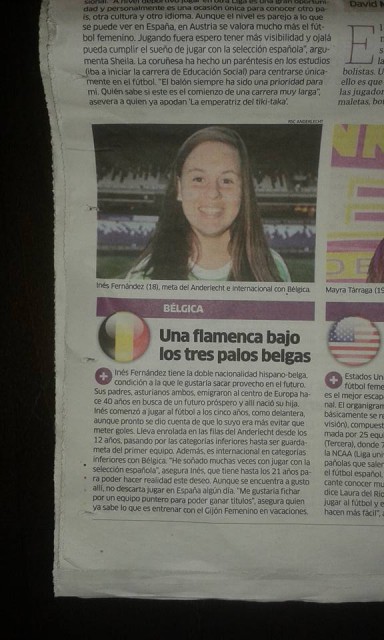 Nog een artikel rond Ines Fernandez Gonzalez in Marca onder de titel 'Una flamenca bajo los tres palos belgas'. (copyright) Marca