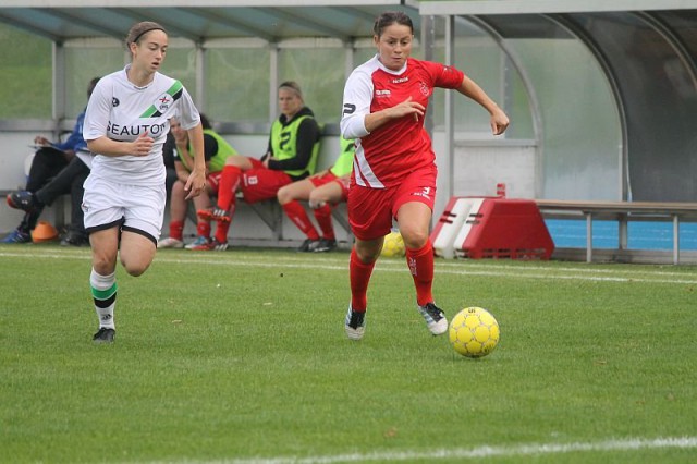 De Amerikaanse Carla Arbulu, hier in actie tegen OH Leuven B, zorgt terug voor diepgang bij FWS Woluwe. Foto - MamPict