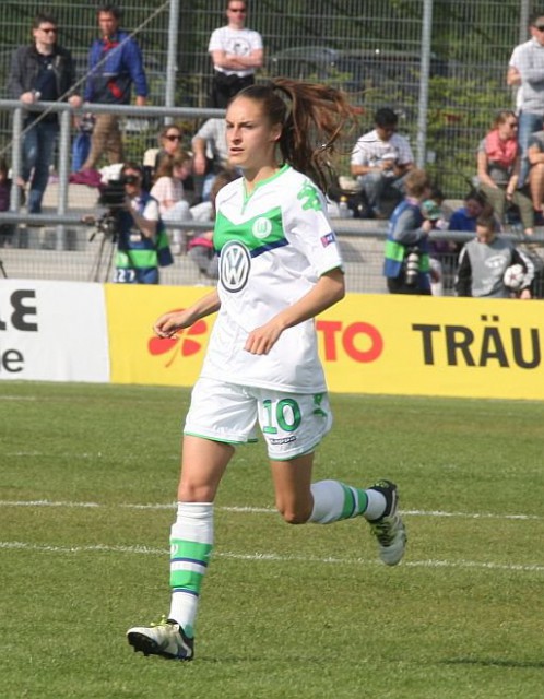 Tessa Wullaert mocht in het slot nog even opdraven bij VfL Wolfsburg! Foto - Paul Dijkmans