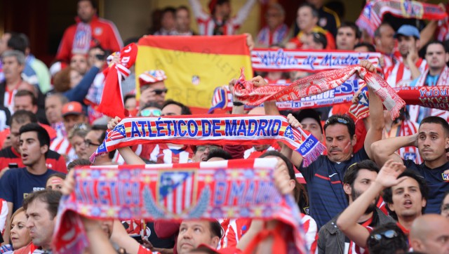 De fans van Atlético Madrid ook massaal aanwezig in San Siro voor de finale van de UEFA Champions League 2016! Foto - Sportpix.be/David Catry