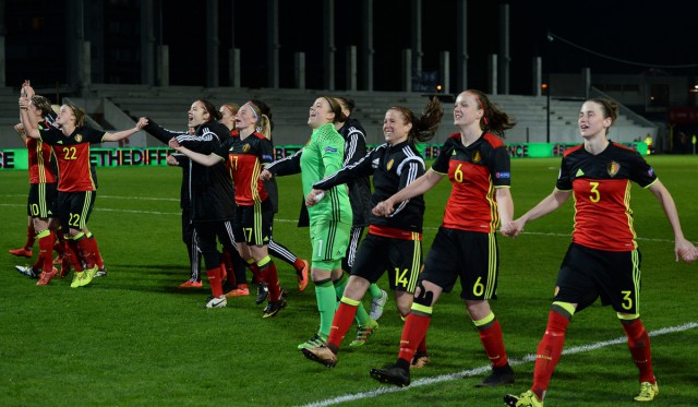 De Belgian Red Flames mogen zich nu al verheugen op barrageduels richting het EK 2017 maar er is nog meer mogelijk! Foto - Sportpix.be/David Catry
