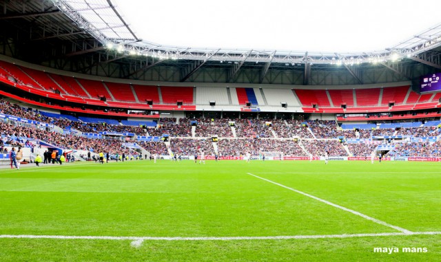 Het stadion van Lyon straks gevuld met fans van de Rode Duivels en de Squadra Azzurra! Foto - Vrouwenteam.be/Maya Mans