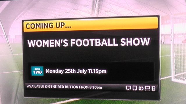 De volgende uitzending van de Women's Football Show is op maandag 25 juli 2016 op BBC 2! Foto - (c) MaMPict/BBC