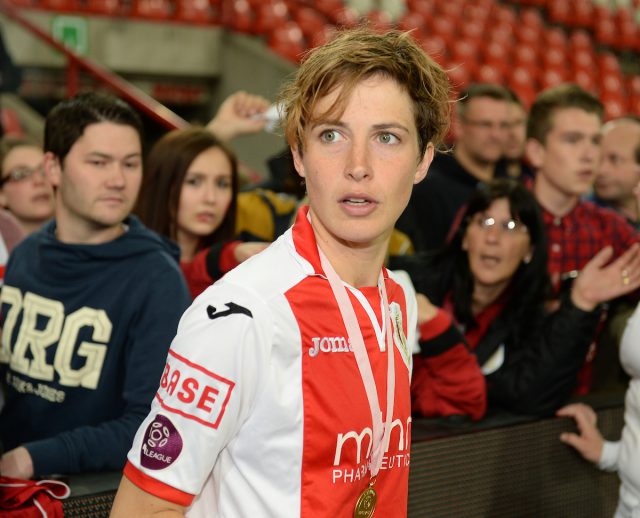 Imke Courtois gaf de vrouwelijke voetbalkennis over het voetbalspelletje een enorme boost! Foto - Sportpix.be/David Catry