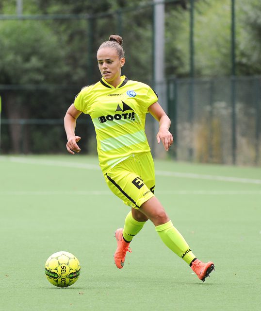 Amber Maximus opende de score voor KAA Gent Ladies tegen Borussia Mönchengladbach! Foto - Sportpix.be/Dirk Vuylsteke