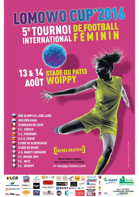 De affiche van het internationaal vrouwenvoetbaltornooi in het Franse Woippy! Foto - (c) FC Woippy