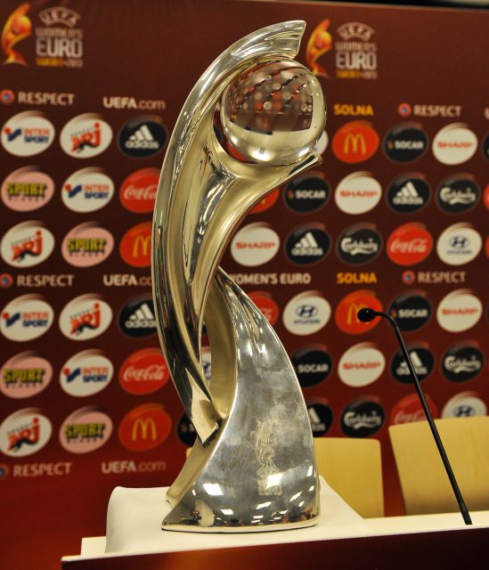 De trofee voor de winnaar van het EK 2017! Foto - (c) Sportpix.be / David Catry
