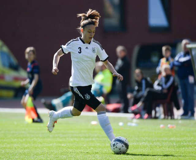 Felicitas Rauch, hier nog met de Duitsland U17 in het Koning Boudewijnstadion tegen België, scoorde het doelpunt dat Turbine Potsdam de herfsttitel bezorgde in het seizoen 2016-17! Foto - (c) Sportpix.be / David Catry