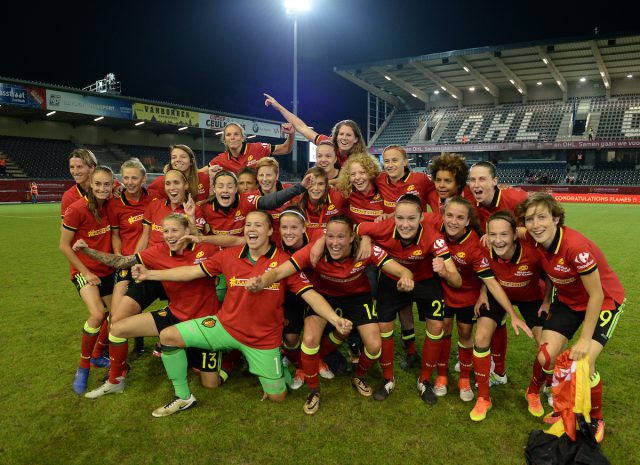 De Belgian Red Flames dankzij hun eerste kwalificatie voor een groot tornooi nu ook beste vrouwelijke sportploeg van het jaar! Foto - (c) Sportpix.be / David Catry